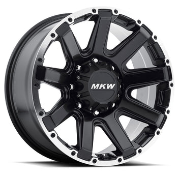 20x9 MKW Offroad Wheels M94 8x165 10et 130.8 Hub Satin Black Machined