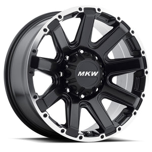 17x9 MKW Offroad Wheels M94 8x170 10et 130.8 Hub Satin Black Machined