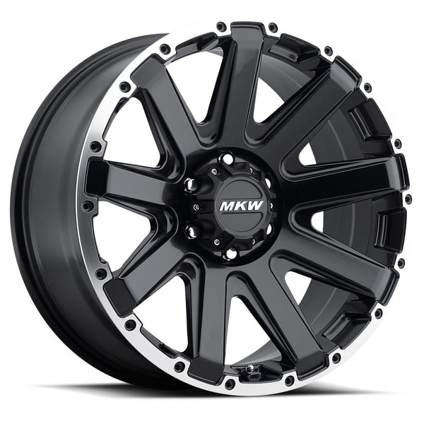 17x9 MKW Offroad Wheels M94 6x139 10et 106.1 Hub Satin Black Machined