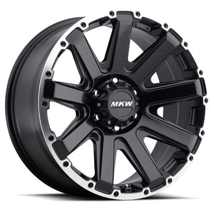 20x9 MKW Offroad Wheels M94 6x139 10et 106.1 Hub Satin Black Machined