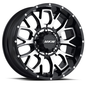 18x9 MKW Offroad Wheels M95 8x180 10et 125.2 Hub Satin Black Machined