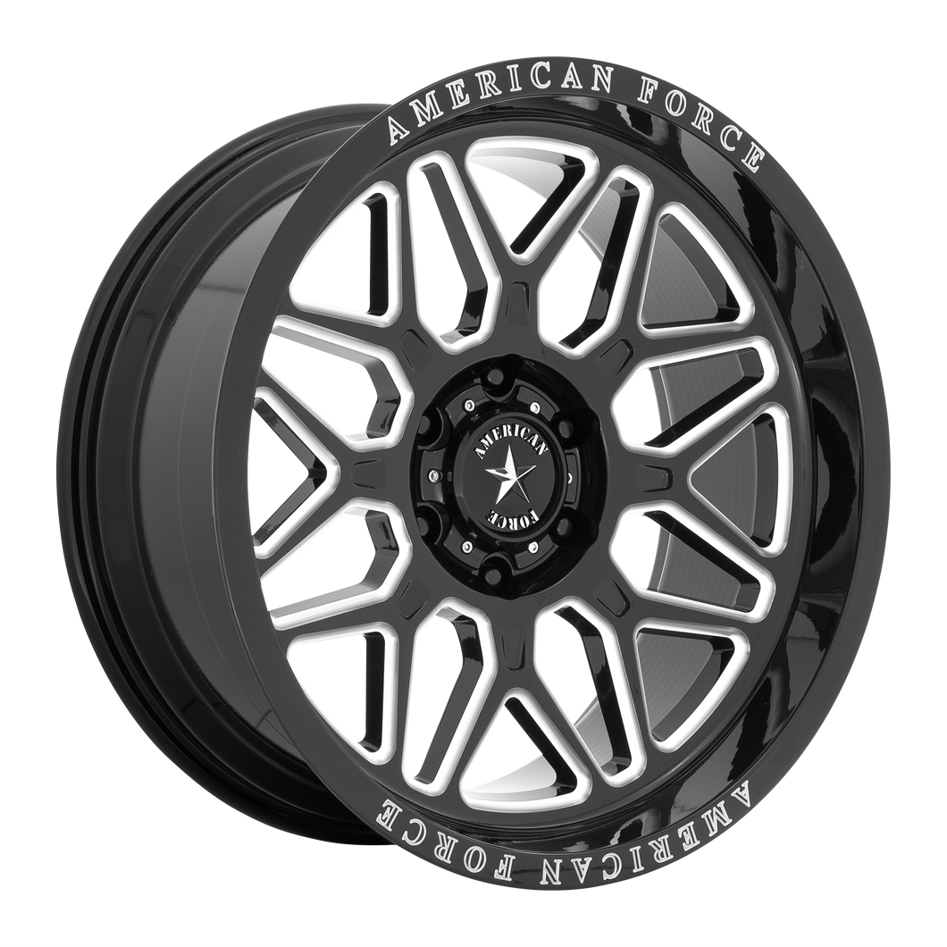 20x10 6x139.7 American Force Cast Wheels AC001 Rush Gloss Black Milled -18  offset  106.1  hub