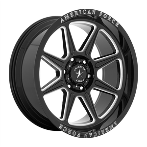 20x10 6x139.7 American Force Cast Wheels AC002 Trail Gloss Black Milled -18  offset  78.1  hub