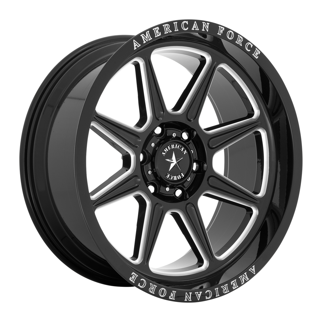 22x10 6x135 American Force Cast Wheels AC002 Trail Gloss Black Milled -18  offset  87.1  hub