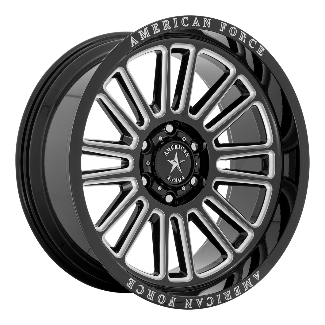 22x10 6x139.7 American Force Cast Wheels AC003 Weapon Gloss Black Milled -18  offset  78.1  hub