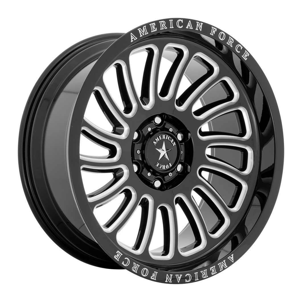 20x10 6x139.7 American Force Cast Wheels AC004 Vulcan Gloss Black Milled -18  offset  106.1  hub