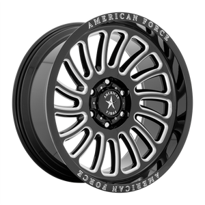 20x10 6x139.7 American Force Cast Wheels AC004 Vulcan Gloss Black Milled -18  offset  78.1  hub