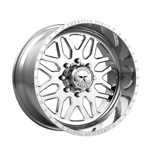 20x9 8x165.1 American Force Wheels AFW B02 Trax SS Polished 0  offset  122  hub