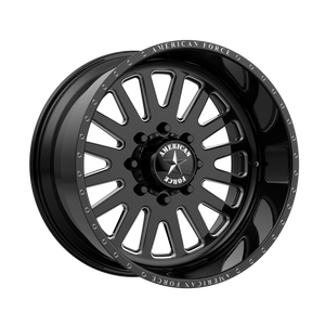 24x12 6x139.7 American Force Wheels AFW F20 Atom SS Gloss Black Machined -40  offset  78.1  hub