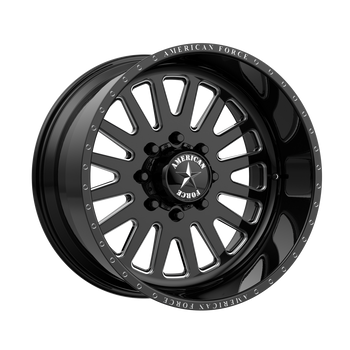 24x12 6x139.7 American Force Wheels AFW F20 Atom SS Gloss Black Machined -40  offset  78.1  hub