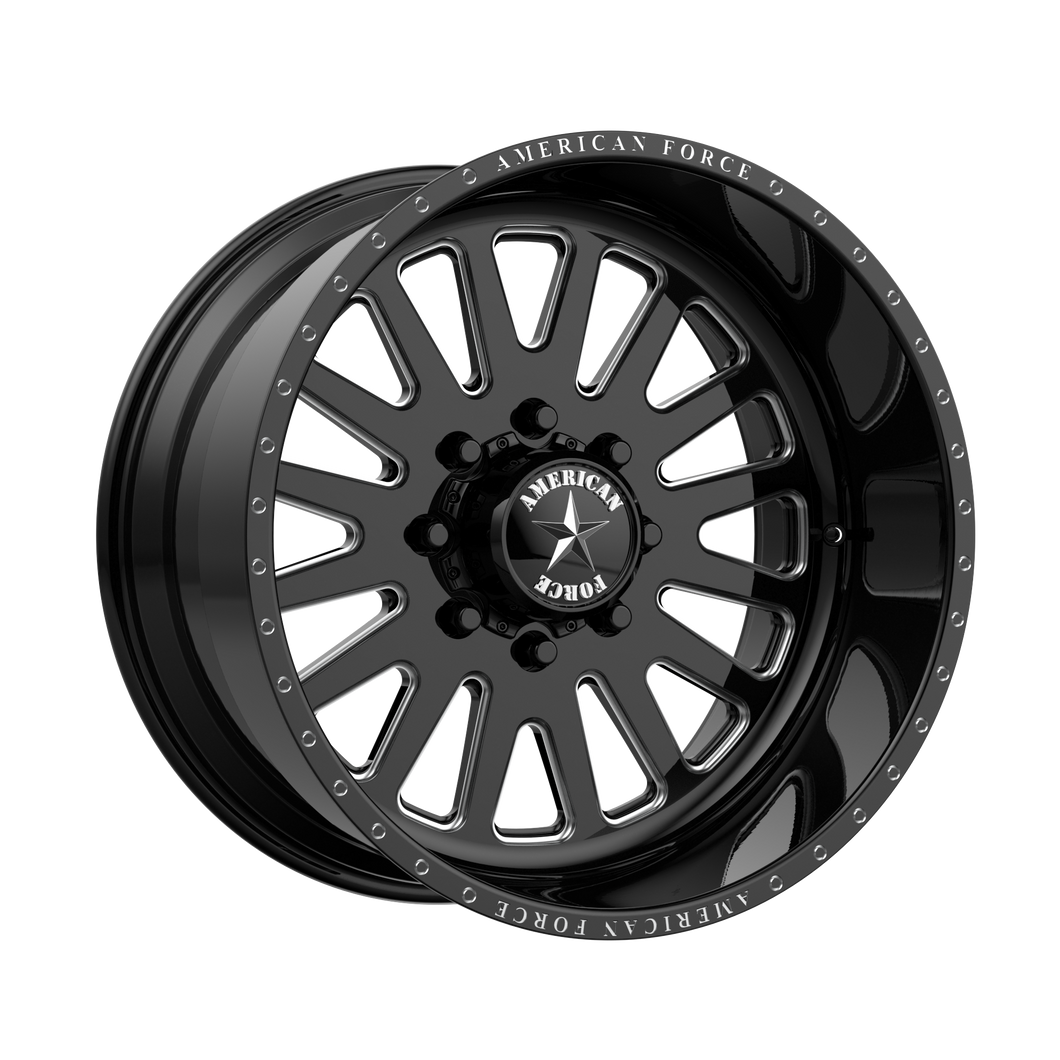 24x12 8x170 American Force Wheels AFW F20 Atom SS Gloss Black Machined -40  offset  125.2  hub