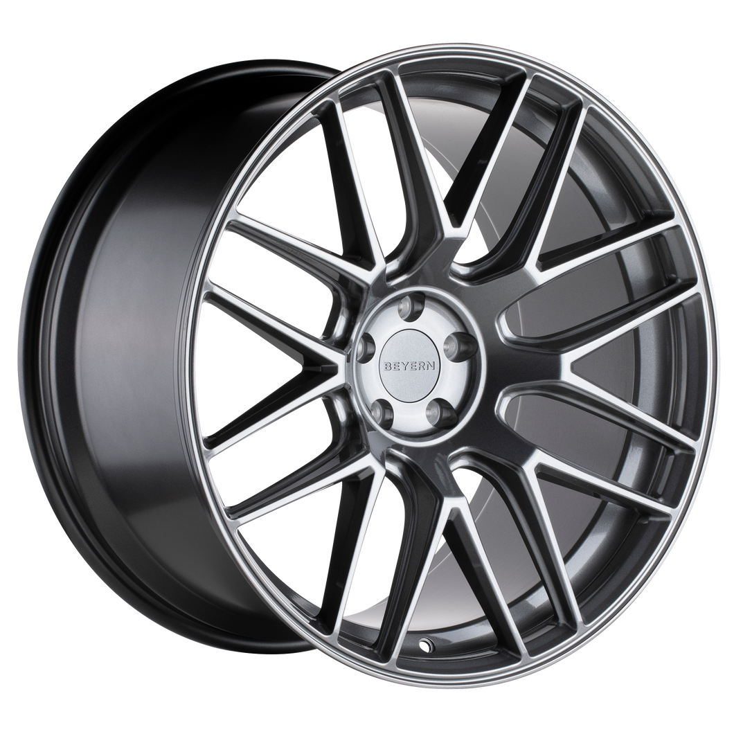 22x10 5x120 Beyern Wheels Autobahn Gloss Gunmetal 15 offset 74.1 hub