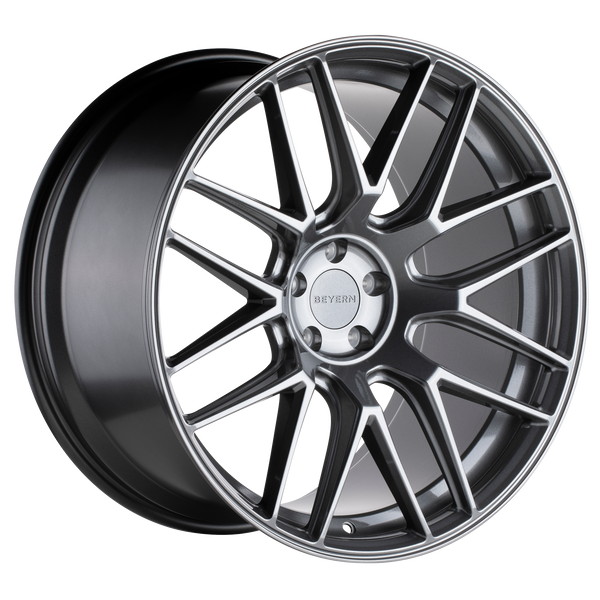 20x10 5x120 Beyern Wheels Autobahn Gloss Gunmetal 15 offset 74.1 hub