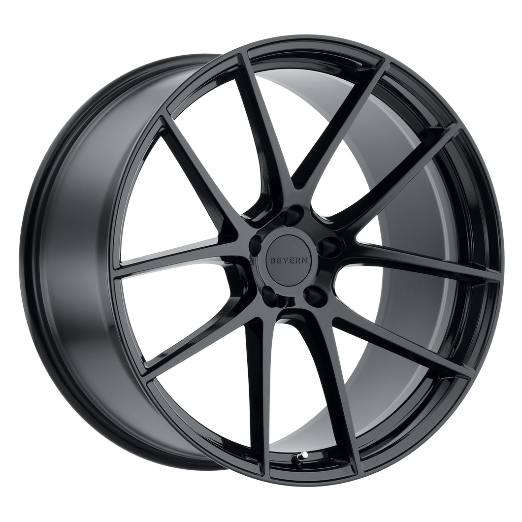 22x10 5x120 Beyern Wheels Ritz Gloss Black 25 offset 74.1 hub