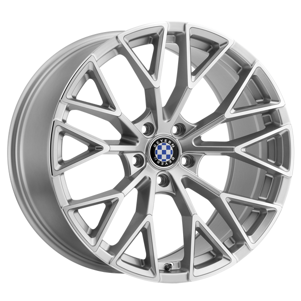 20x12 5x120 Beyern Wheels Antler Silver With Mirror Cut Face 45 offset 72.56 hub