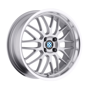 18x10 5x120 Beyern Wheels Mesh Silver With Mirror Cut Lip 15 offset 74.1 hub