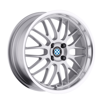 18x10 5x120 Beyern Wheels Mesh Silver With Mirror Cut Lip 15 offset 72.56 hub