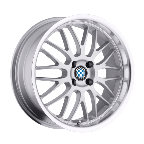 20x10 5x120 Beyern Wheels Mesh Silver With Mirror Cut Lip 45 offset 72.56 hub