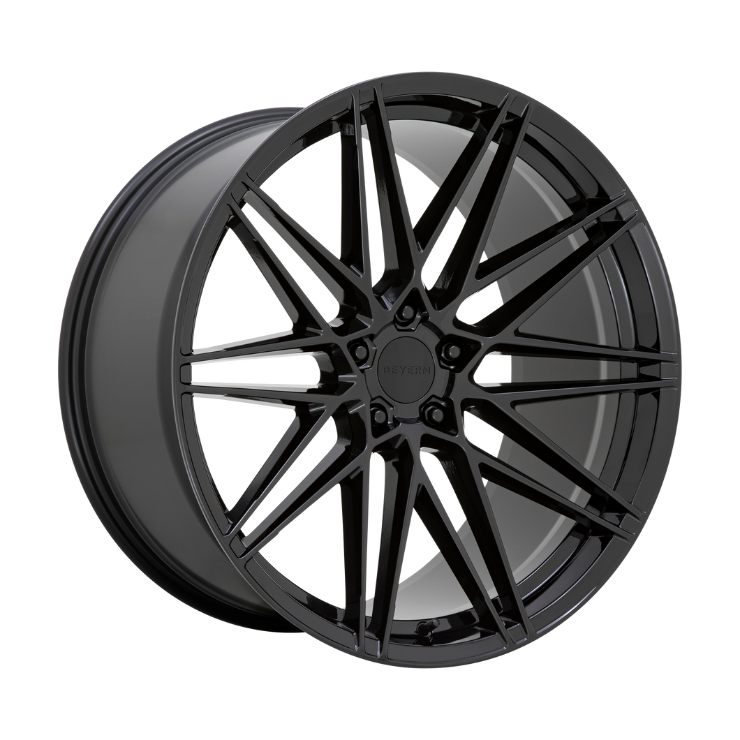 22x12 5x120 Beyern Wheels Damon Gloss Black 20 offset 74.1 hub