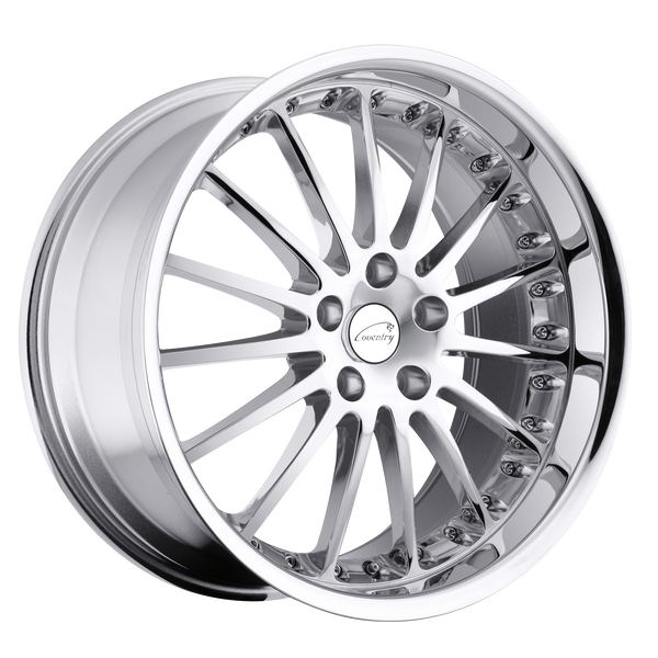 20x9 5x108 Coventry Wheels Whitley Chrome 39 offset 63.4 hub