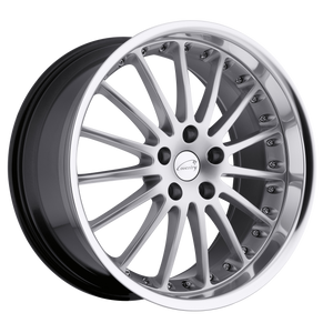 20x8.5 5x108 Coventry Wheels Whitley Hyper Silver With Mirror Cut Lip 42 offset 63.4 hub