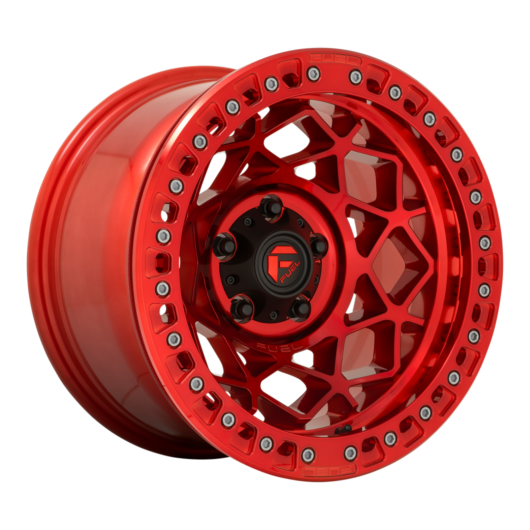 17x9 Fuel Offroad Wheels D121 Unit Beadlock 5x127 -15 Offset 71.5 Centerbore Candy Red