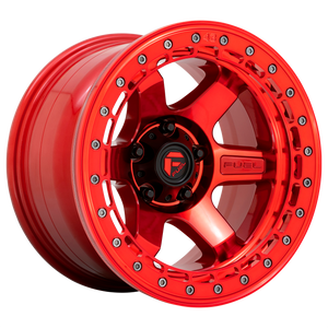 17x9 Fuel Offroad Wheels D123 Block Beadlock 6x139.7 -15 Offset 106.1 Centerbore Candy Red