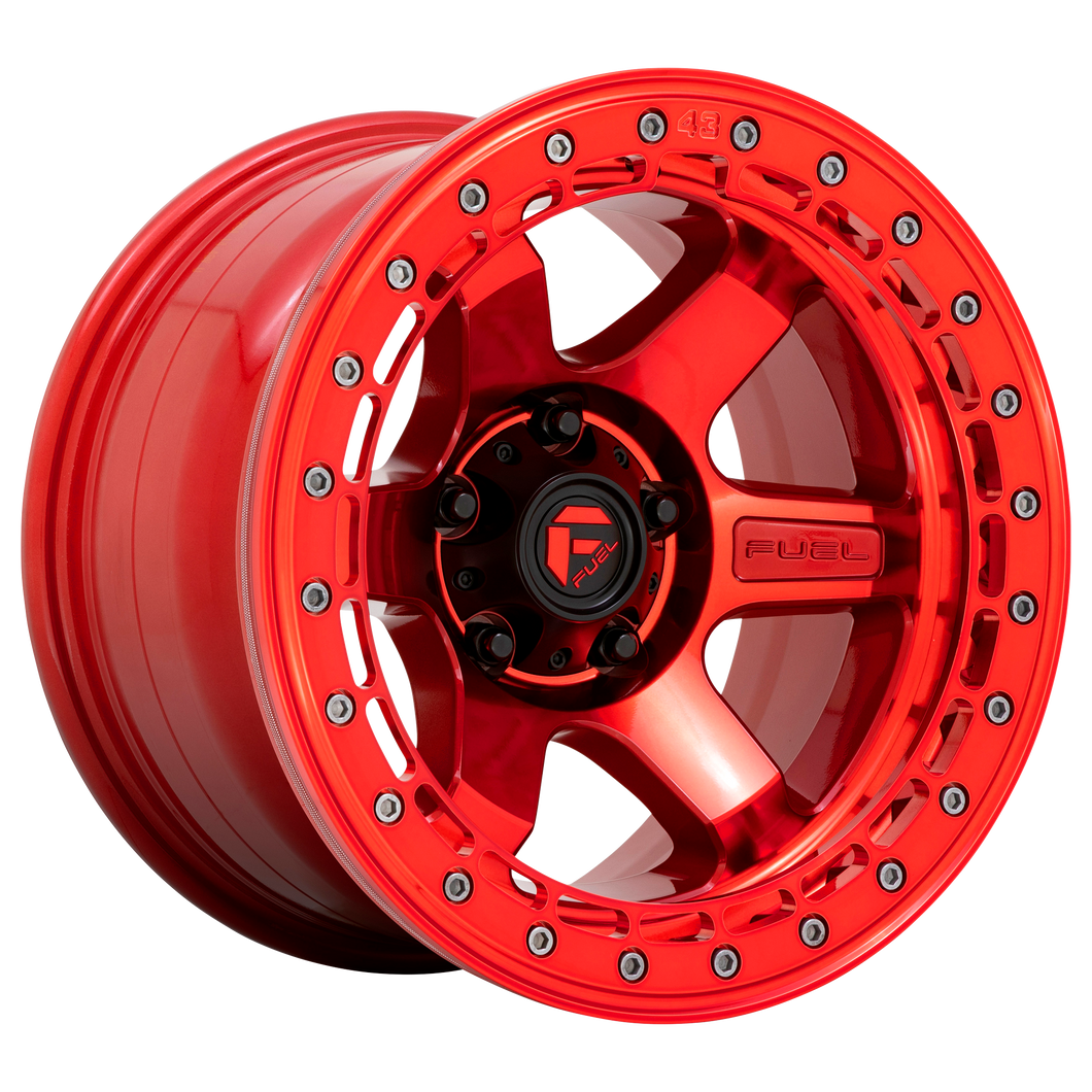 17x9 Fuel Offroad Wheels D123 Block Beadlock 6x139.7 -15 Offset 106.1 Centerbore Candy Red