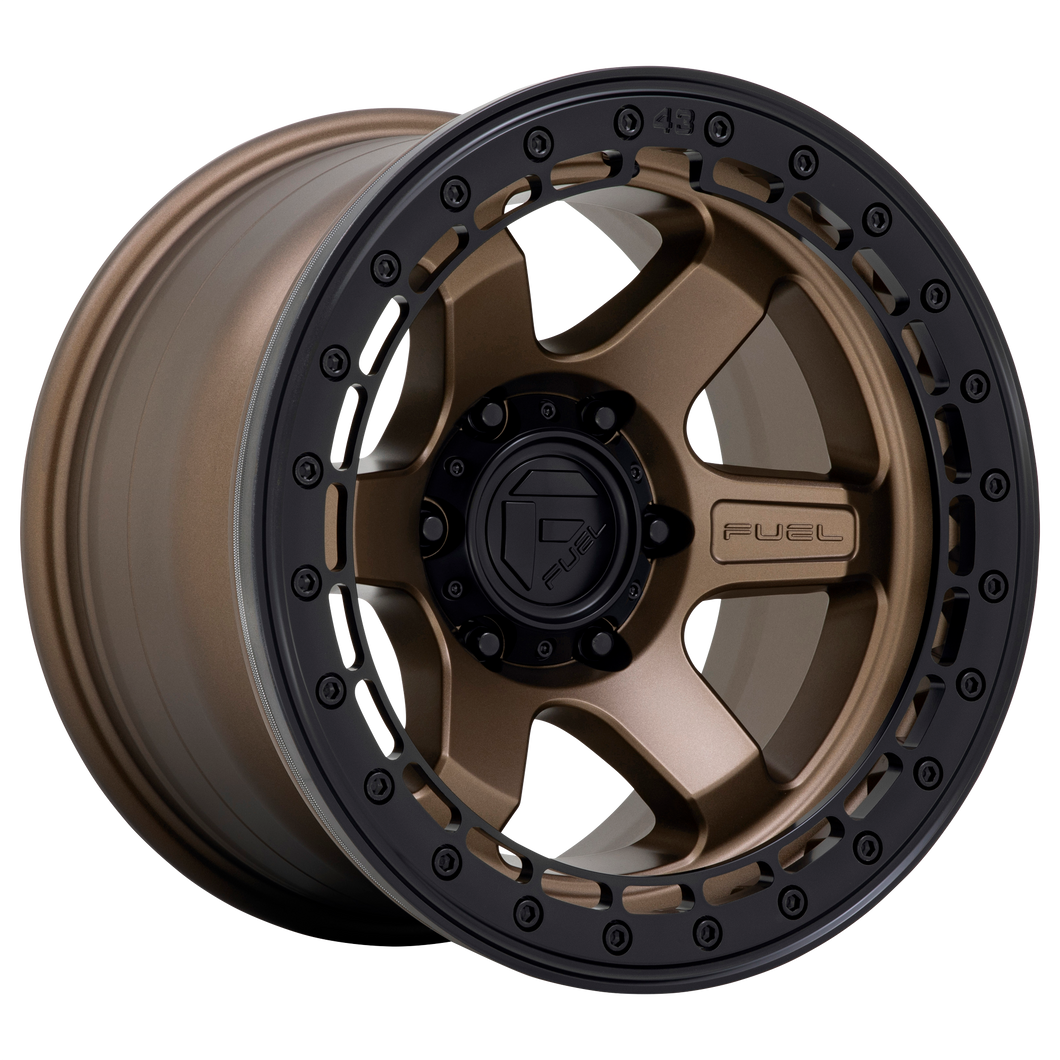 17x9 Fuel Offroad Wheels D124 Block Beadlock 5x127 -15 Offset 71.5 Centerbore Bronze