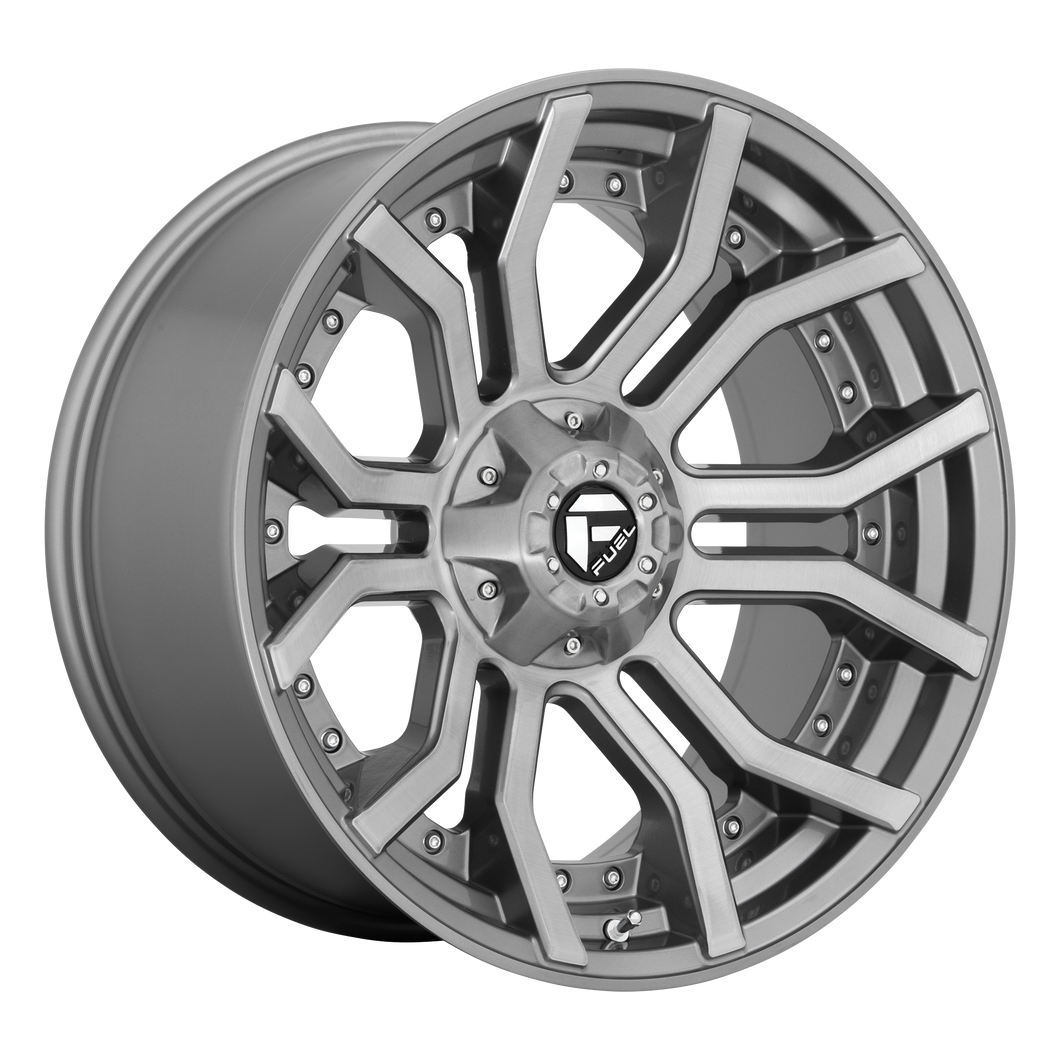 22x10 Fuel Offroad Wheels D713 Rage Platinum 8x180 -18 Offset 124.3 Centerbore Gunmetal