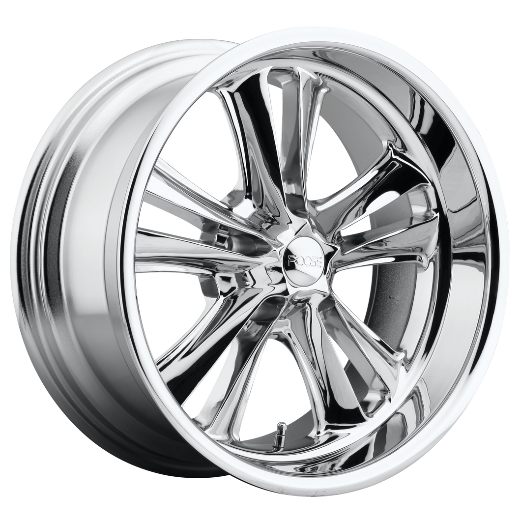 18x8 5x114.3 Foose Wheels F097 Knuckle Chrome Plated 1 offset 72.56 hub