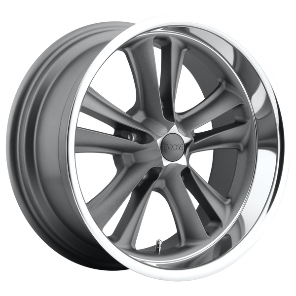 17x8 5x114.3 Foose Wheels F099 Knuckle Matte Gun Metal Machined 1 offset 72.56 hub