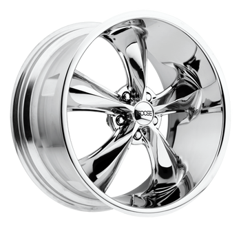 18x8.5 5x120 Foose Wheels F105 Legend Chrome Plated 34 offset 72.56 hub