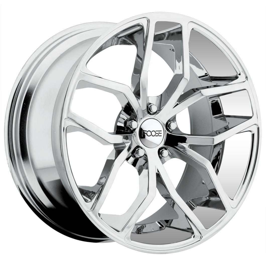 20x8.5 5x114.3 Foose Wheels F148 Outcast Chrome Plated 35 offset 72.56 hub