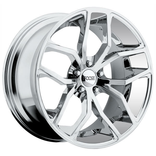 20x10 5x114.3 Foose Wheels F148 Outcast Chrome Plated 40 offset 72.56 hub