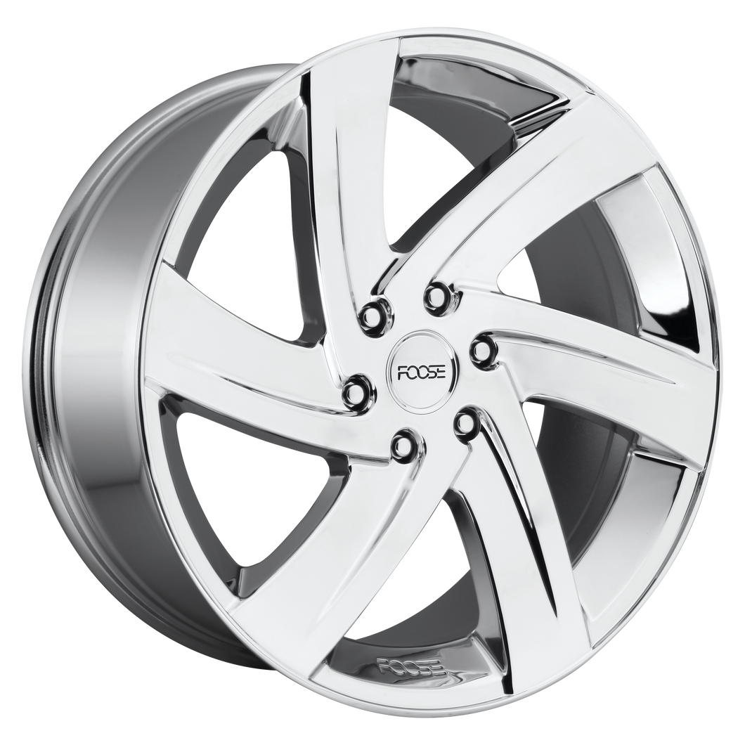 22x9.5 6x135 Foose Wheels F166 Bodine Chrome Plated 30 offset 87.1 hub