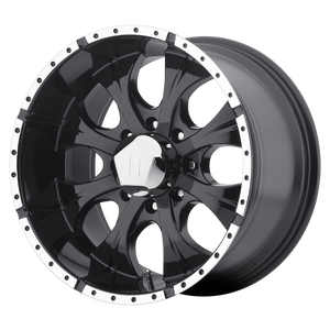 17x9 8x165.1 Helo Wheels HE791 Maxx Gloss Black Machined -12  offset  130.81  hub