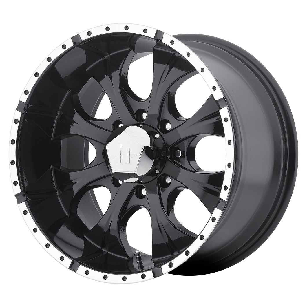 17x9 8x165.1 Helo Wheels HE791 Maxx Gloss Black Machined -12  offset  130.81  hub