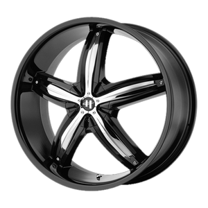 18x8 5x100/5x114.3 Helo Wheels HE844 Gloss Black With Removable Chrome Accents 40  offset  72.6  hub