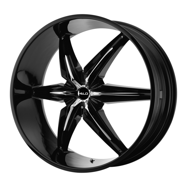 22x9.5  Helo Wheels HE866 Gloss Black With Removable Chrome Accents 10  offset  72.6  hub