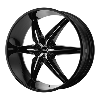 22x9.5  Helo Wheels HE866 Gloss Black With Removable Chrome Accents 35  offset  106.25  hub