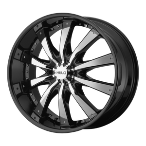 20x8.5  Helo Wheels HE875 Gloss Black With Removable Chrome  Accents 38  offset  87.1  hub