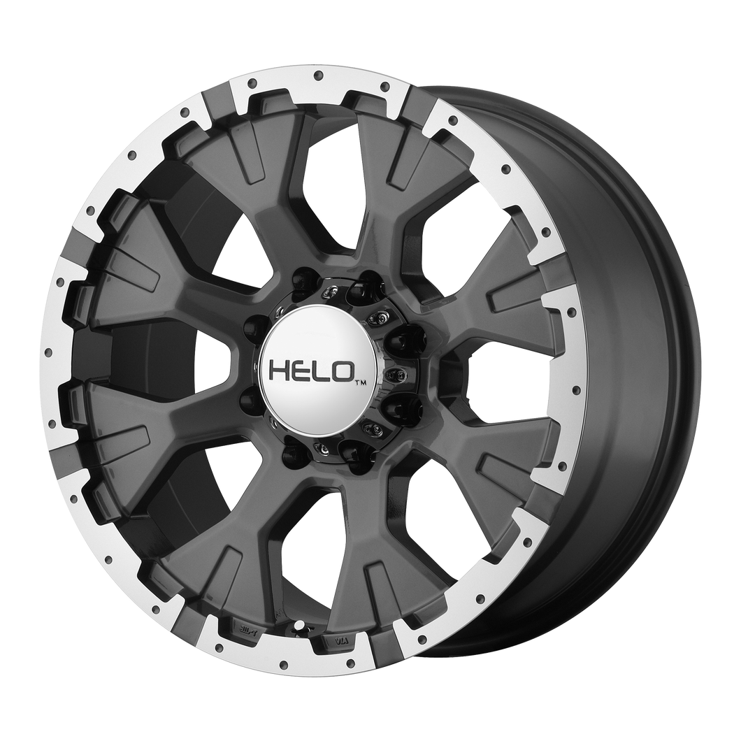 17x9  Helo Wheels HE878 Dark Silver With Machined Flange -12  offset  87.1  hub