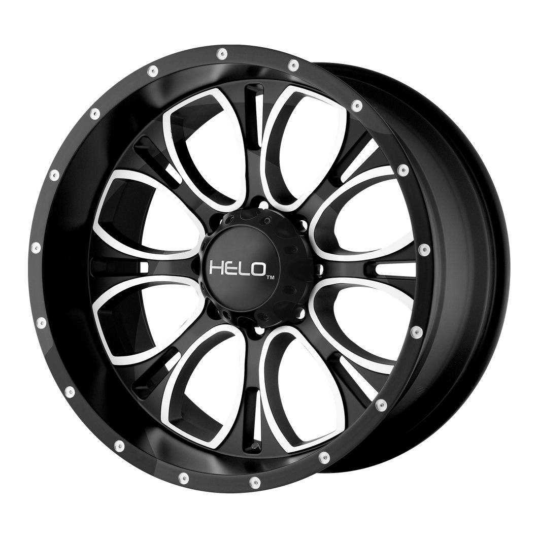 20x9  Helo Wheels HE879 Gloss Black Machined 18  offset  106.25  hub