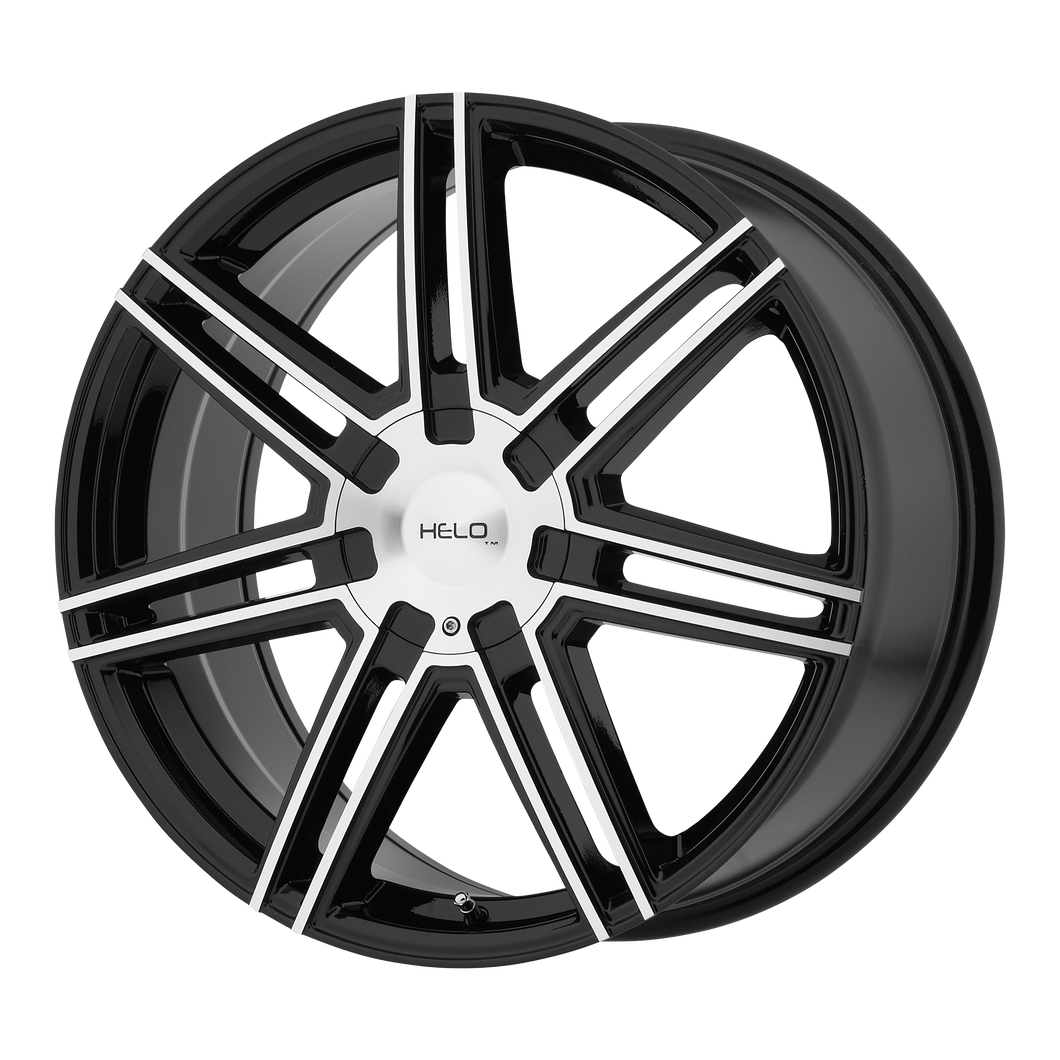 20x8  Helo Wheels HE884 Gloss Black With Machined Face 45  offset  74.1  hub