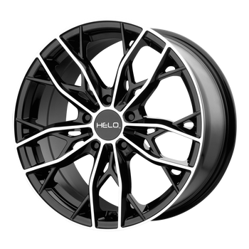 17x7  Helo Wheels HE907 Gloss Black Machined 38  offset  72.6  hub