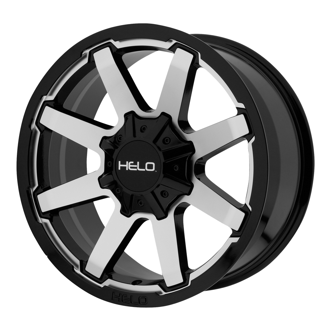 20x9  Helo Wheels HE909 Gloss Black Machined 18  offset  125.5  hub