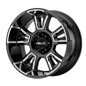 20x9  Helo Wheels HE914 Gloss Black Machined 0  offset  78  hub