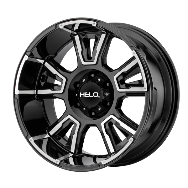 20x9  Helo Wheels HE914 Gloss Black Machined 0  offset  78  hub