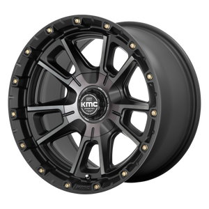 17x9  KMC Wheels KM100 Sync Satin Black With Gray Tint 18  offset  78.1  hub